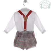 MARTA Y PAULA BOYS BLACK & RED CHECK SHORT SET