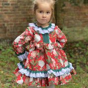 NINI  CHRISTMAS BABY DRESS & BONNET