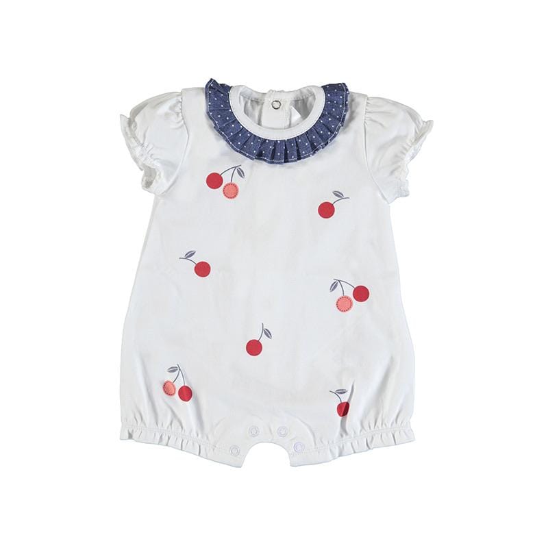 MAYORAL - Cherry Romper  - White