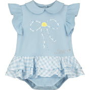 LITTLE A - Carmen Bow Romper - Light Blue