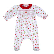 MAGNOLIA BABY - So Berry Cute Smocked Three Piece Set  - Red