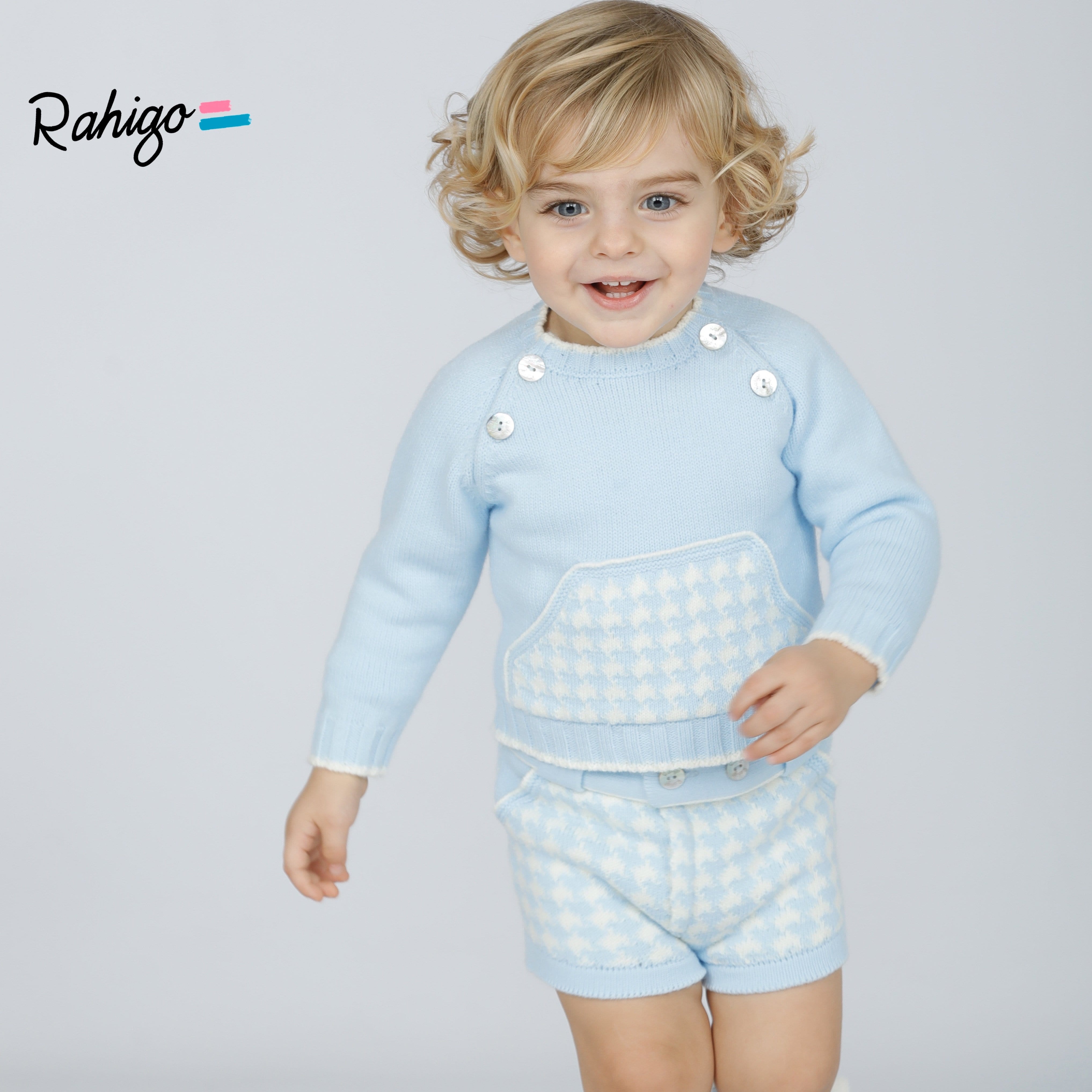 RAHIGO - Dog Tooth Frank Two Piece Set - Blue