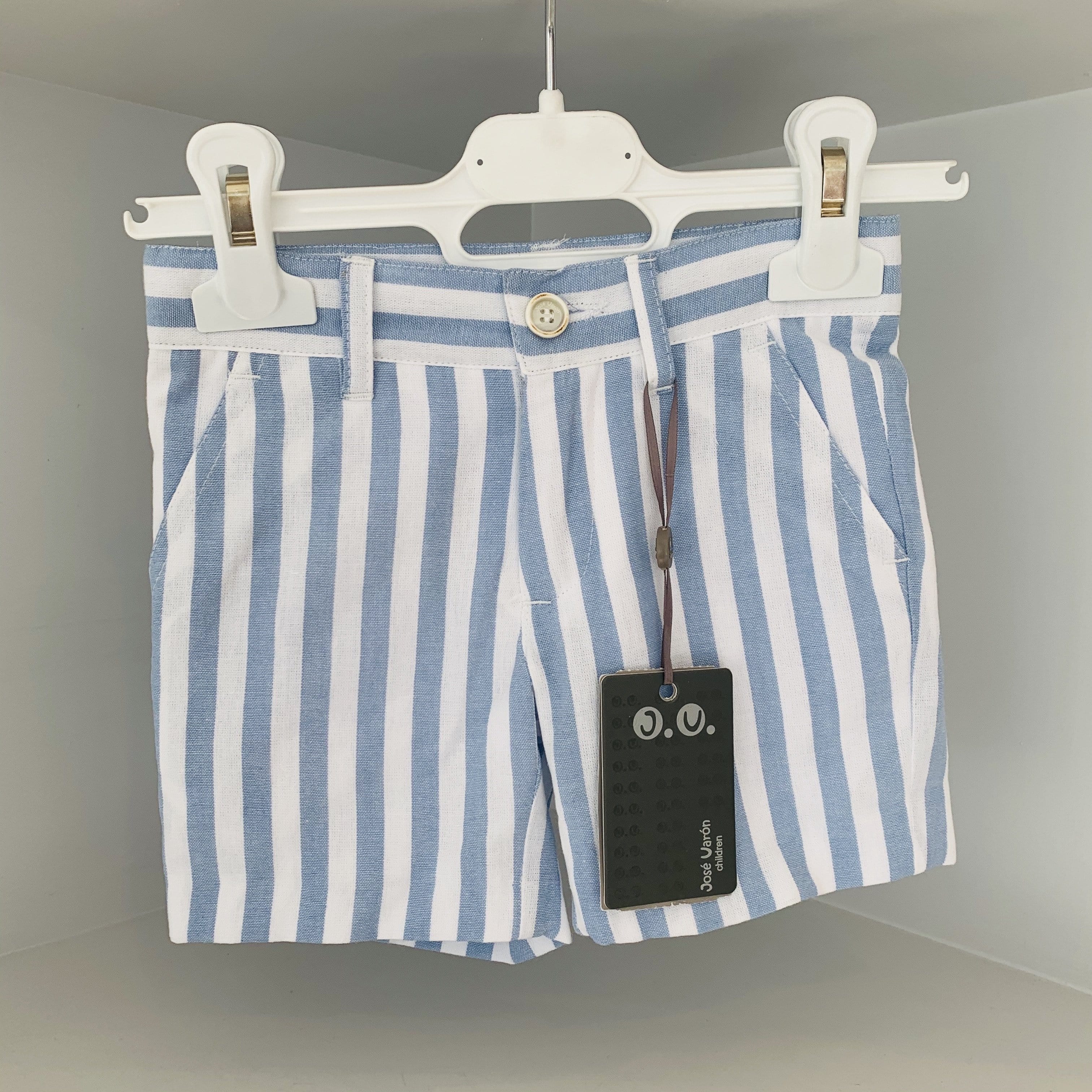 JOSE VARON BLUE CANDY STRIPE BOYS SHORTS