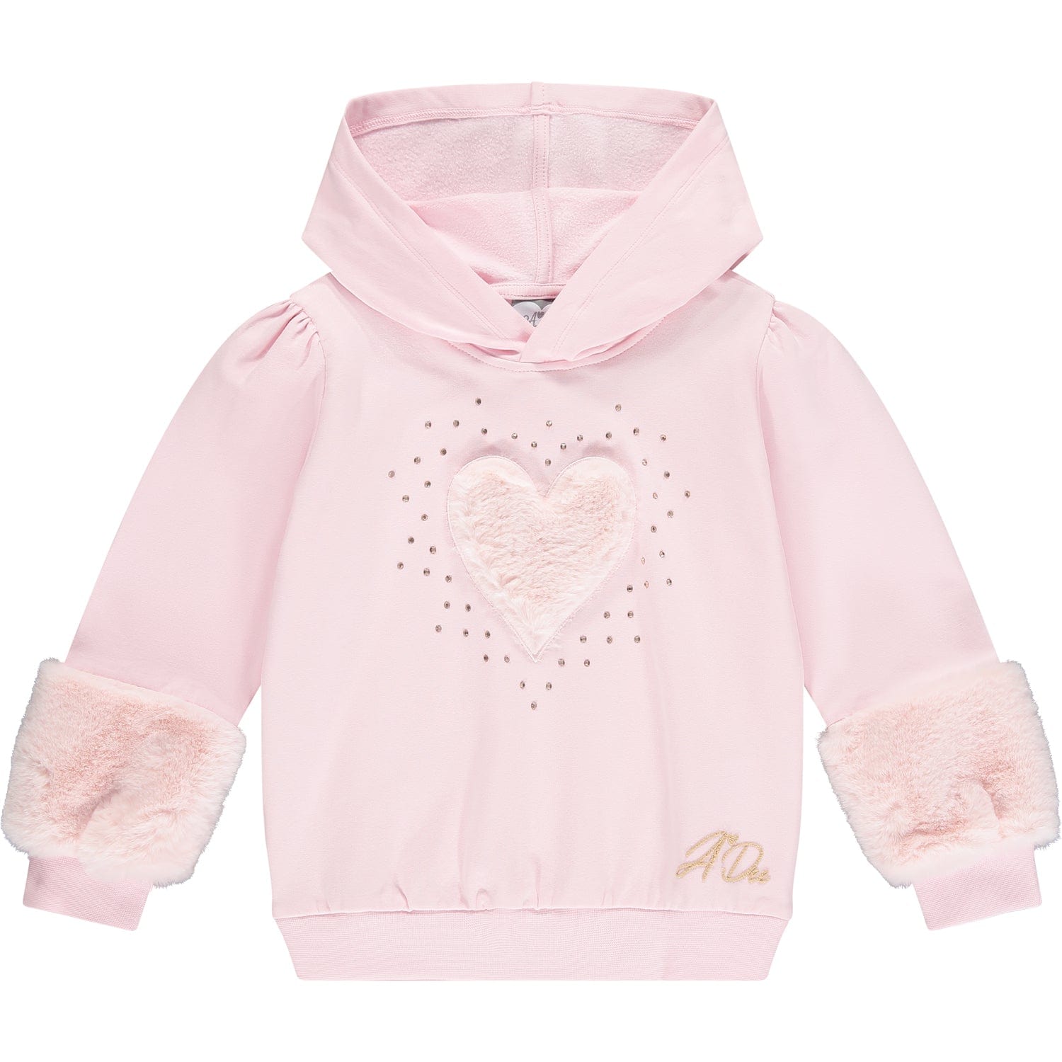 A DEE - Paris Faux Fur Heart Tracksuit - Pale Pink