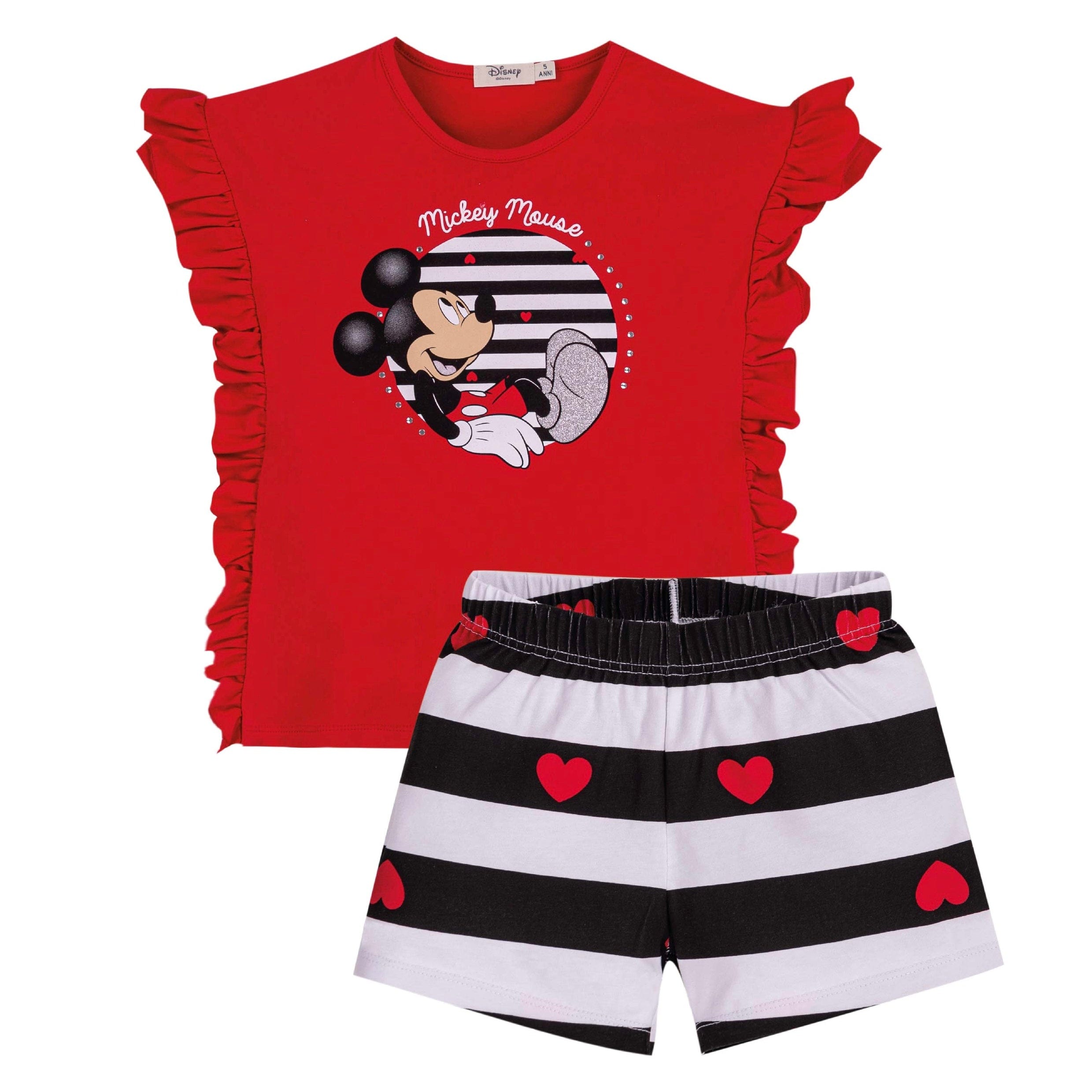 EMC - Mickey Stripe Short Set - Red
