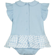 LITTLE A - Carmen Bow Romper - Light Blue