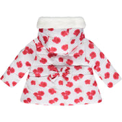 LITTLE A - Felicity Rose Print Jacket With Faux Fur Trim - White