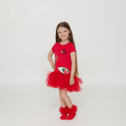 Daga - Crazy Ladybirds T-Shirt Dress - Red