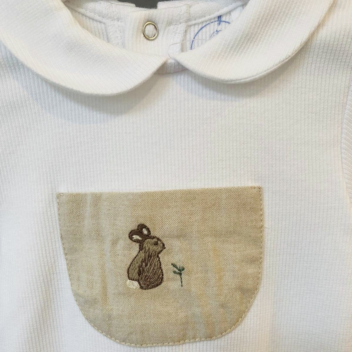 LARANJINHA - Rabbit Babygrow & Bibs - Sand