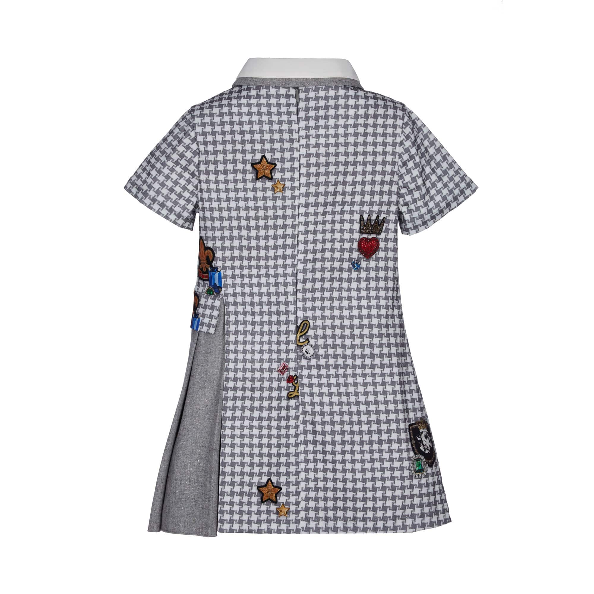 LAPIN HOUSE - Dog Tooth Short Sleeve Dalmatian - Grey
