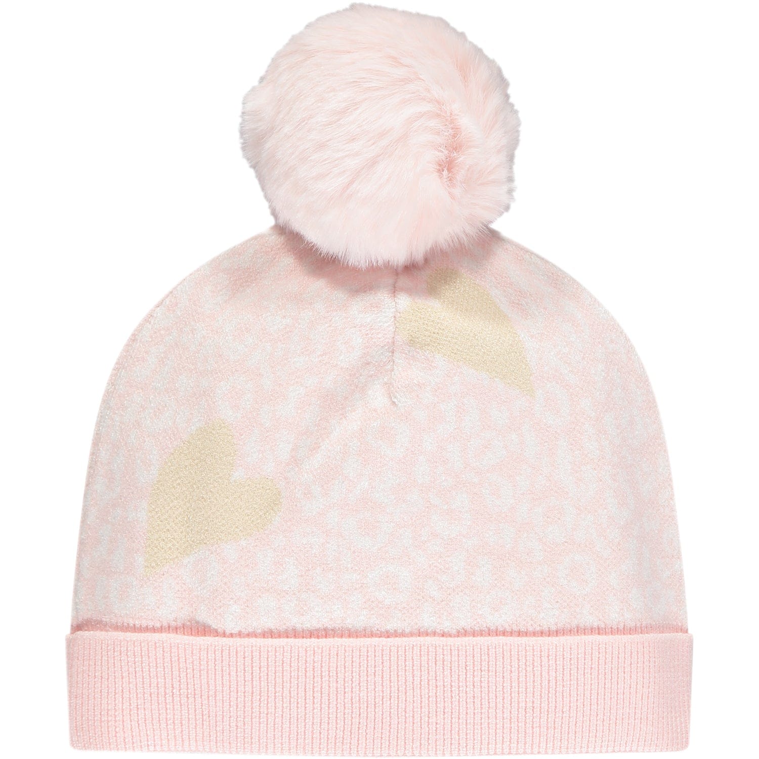 A DEE - Primrose Leopard Pompom Hat - Pale Pink