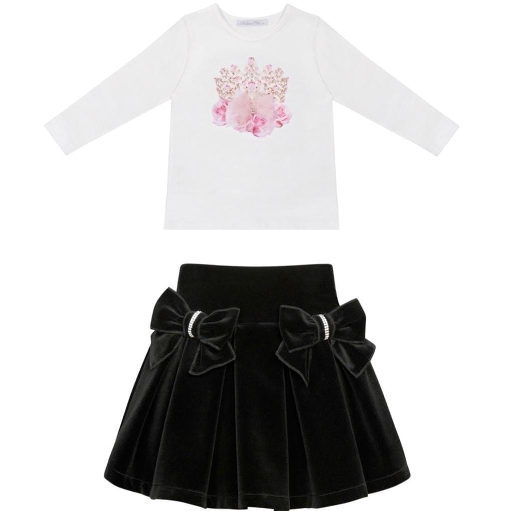 BALLOON CROWN VELVET SKIRT SET
