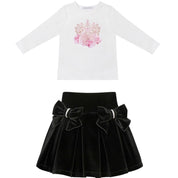 BALLOON CROWN VELVET SKIRT SET
