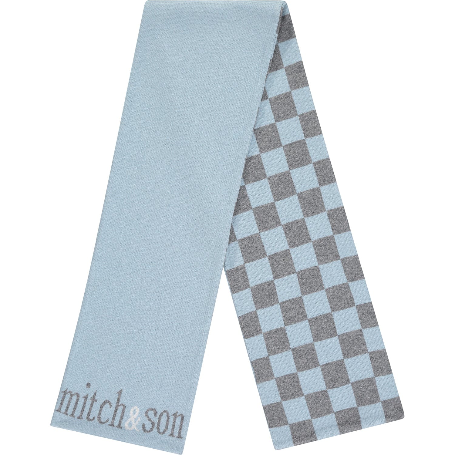 MITCH & SON - Elvis Check Scarf - Pale Blue