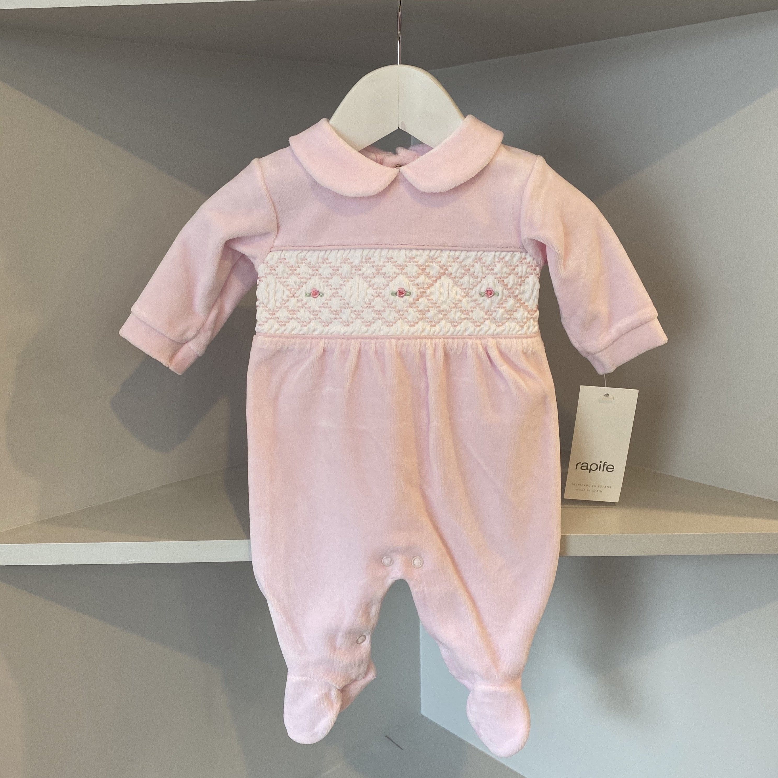 RAPIFE - Velour Babygrow - Pink
