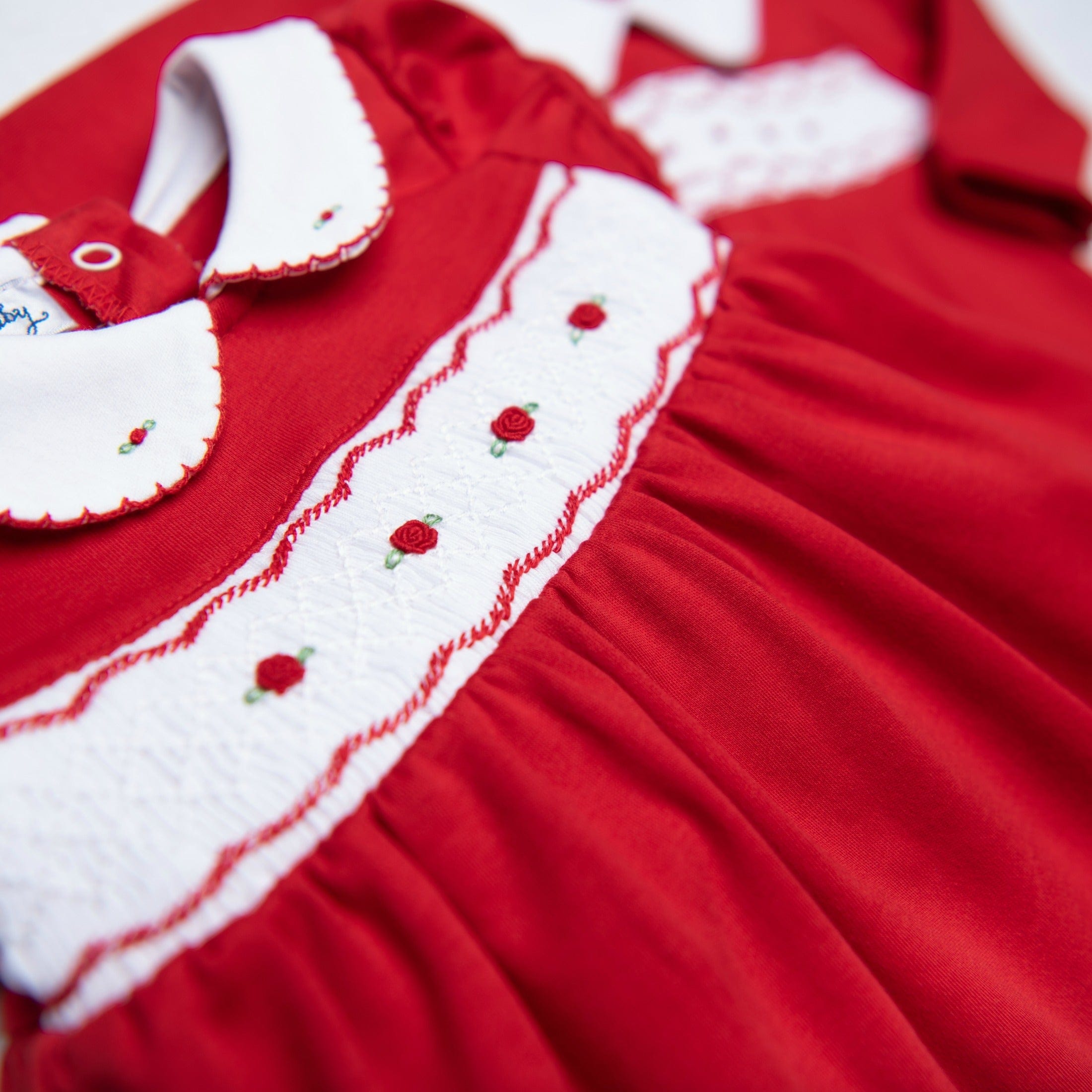 MAGNOLIA BABY - Natalie Smocked Dress Set - Red