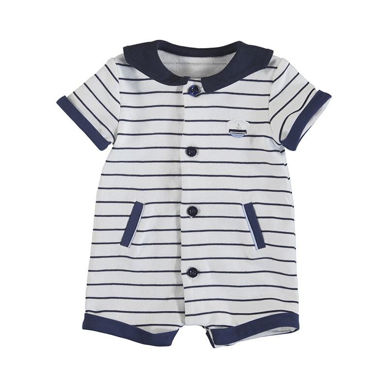 MAYORAL - Stripe Romper - Navy