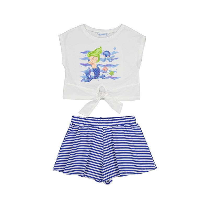 MAYORAL - Mermaid Stripped Short Set - Blue