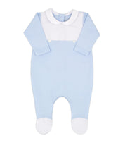 Rapife - Bib Panelled Peter Pan Collar Babygrow - Blue