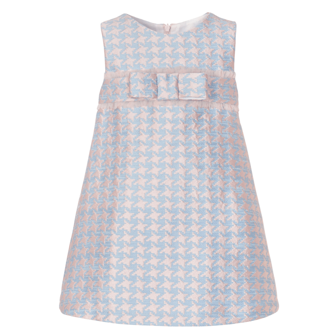 BALLOON CHIC - A Line Dog Tooth Dress - Pink