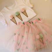 Daga - Ice Cream Tutu Skort Set  - Pink