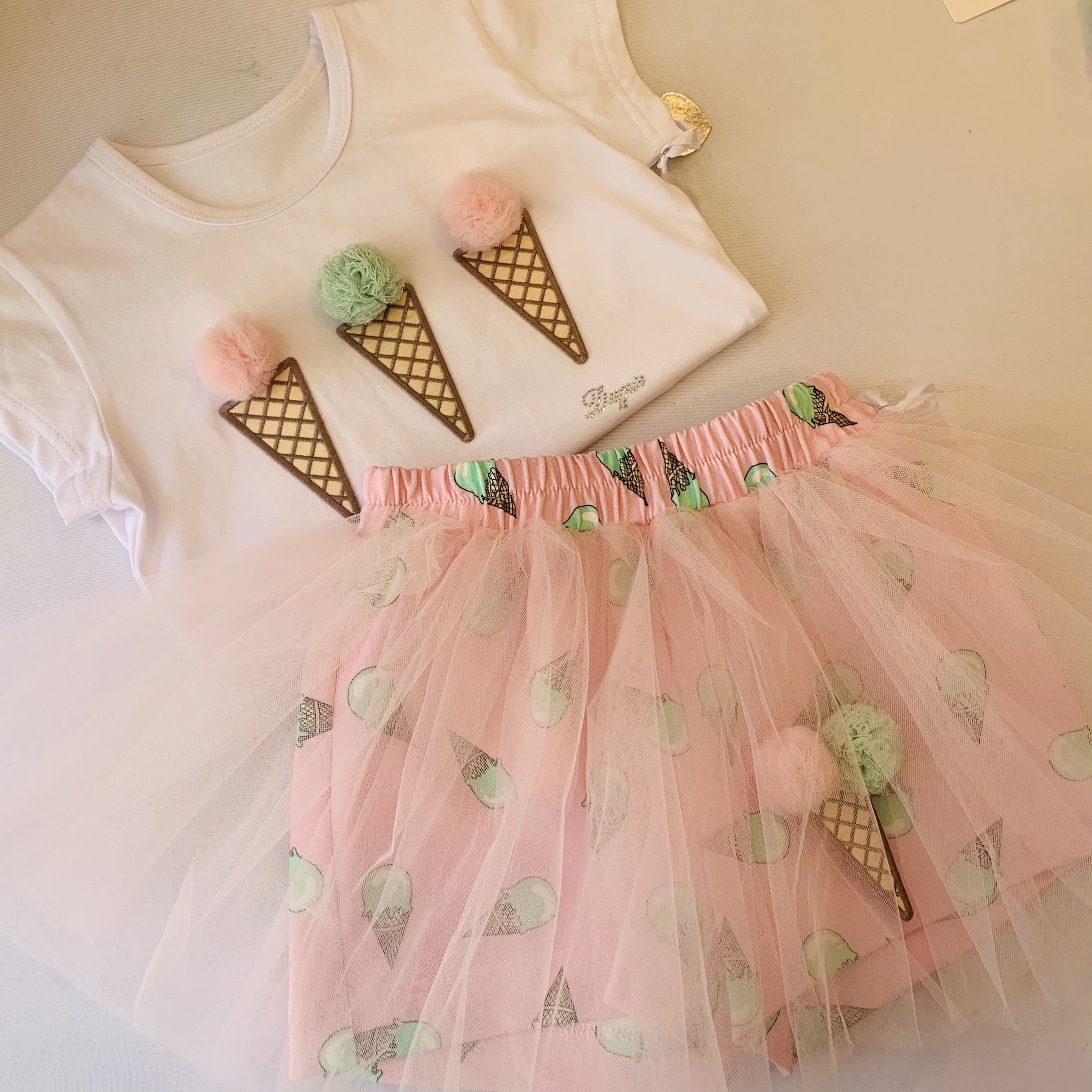 Daga - Ice Cream Tutu Skort Set  - Pink