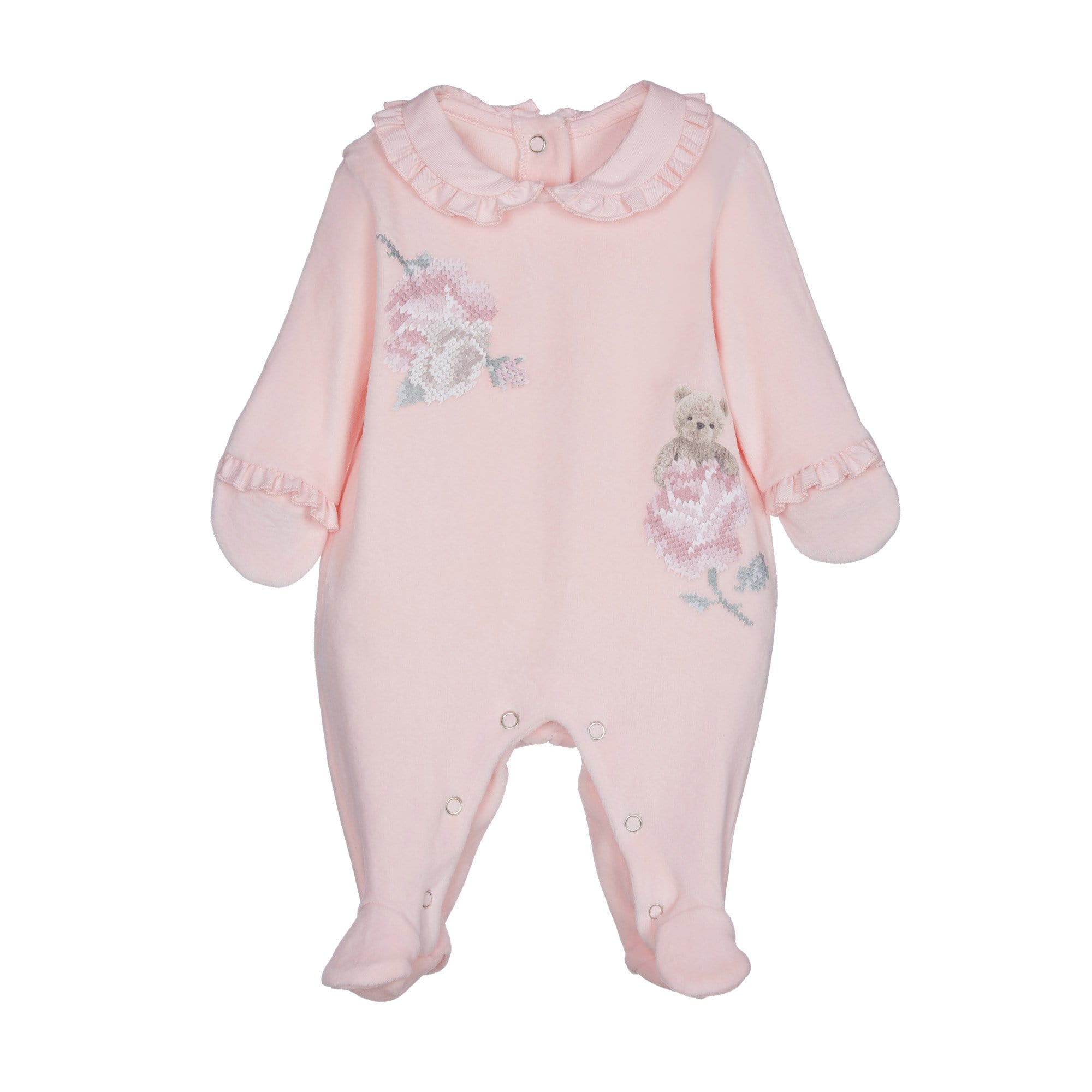 LAPIN HOUSE - Rose Bear Babygrow & Hat - Pink