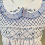 SADIE SMOCKED WHITE AND BLUE SET