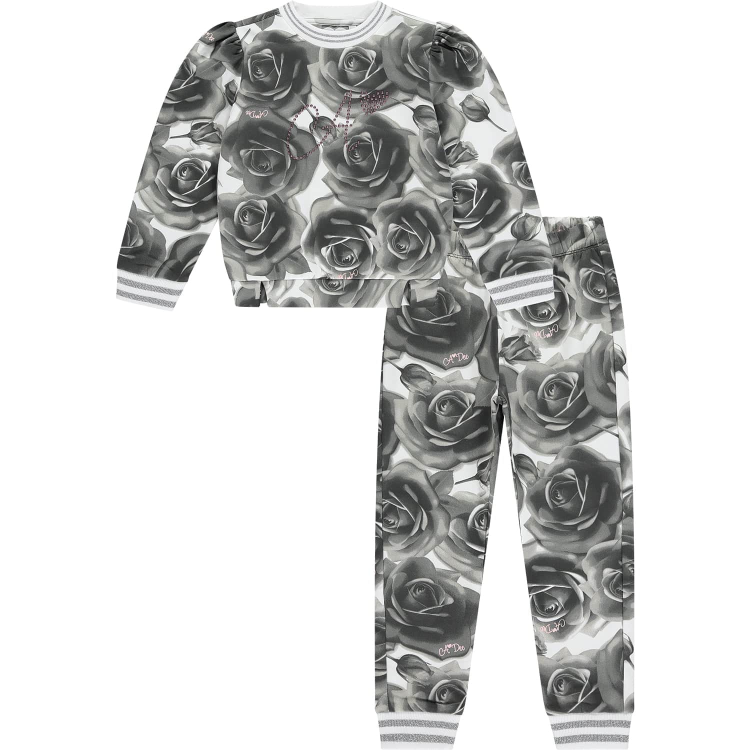 A DEE - Tabitha Rose Print Tracksuit - Light Grey