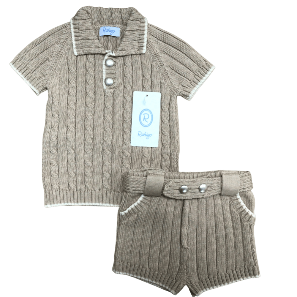 Rahigo - Boys Two Piece Trim Short Set - Camel