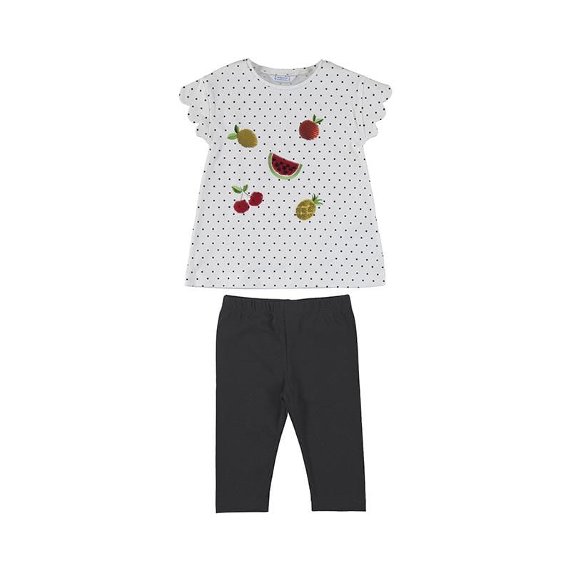 MAYORAL - Fruit Top & Legging Set - Black