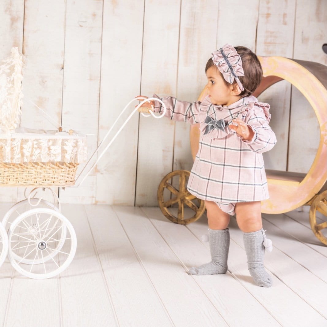 BABINE - Check Baby Dress - Pink
