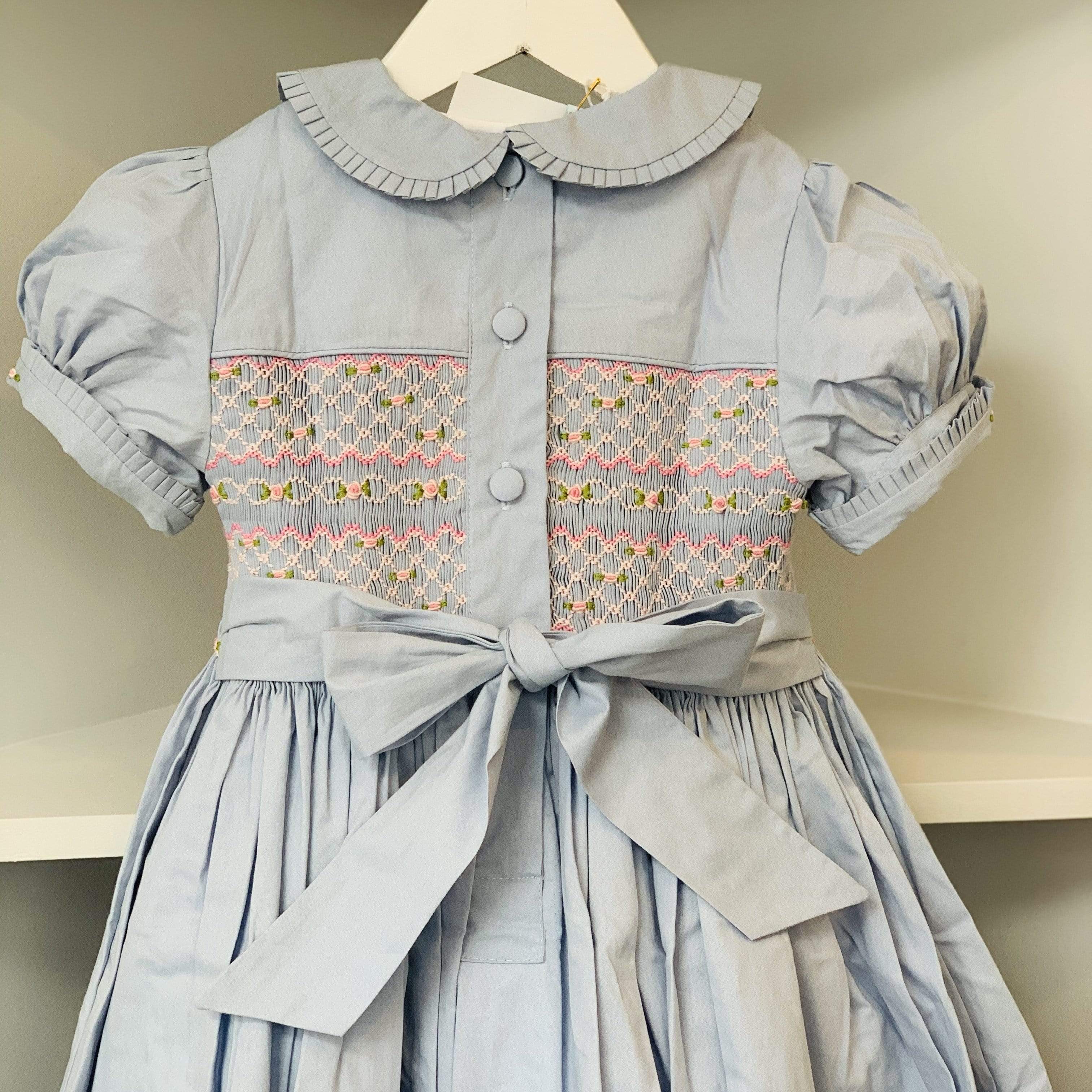 ANNAIFE - Exclusive Rose Bud Smock - Powder Blue