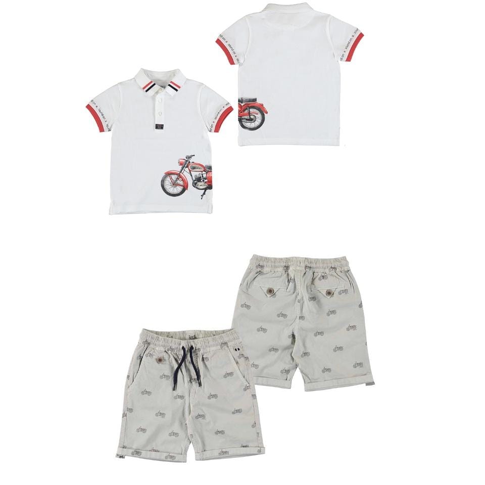 Mayoral - Motorcycle Polo Top & Short Set