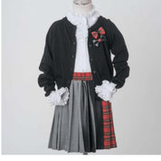 Daga - Tartan Three Piece Skirt Set - Black