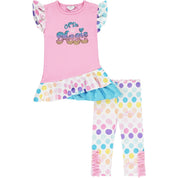 A DEE - Polka Dot Leggings Two Piece Set - Pink