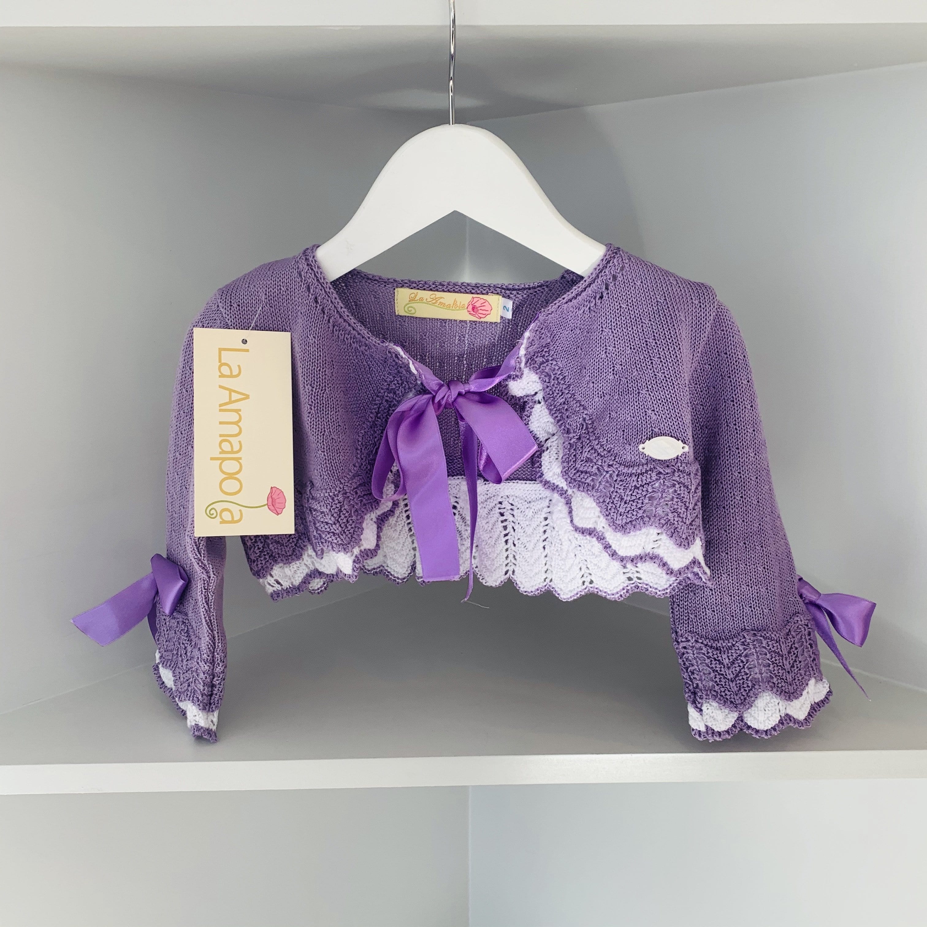 LA AMAPOLA PARADISE LILAC CARDIGAN