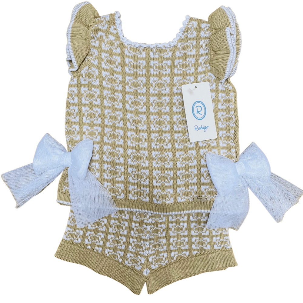 Rahigo - Two Piece Pattern Short Set -  Camel