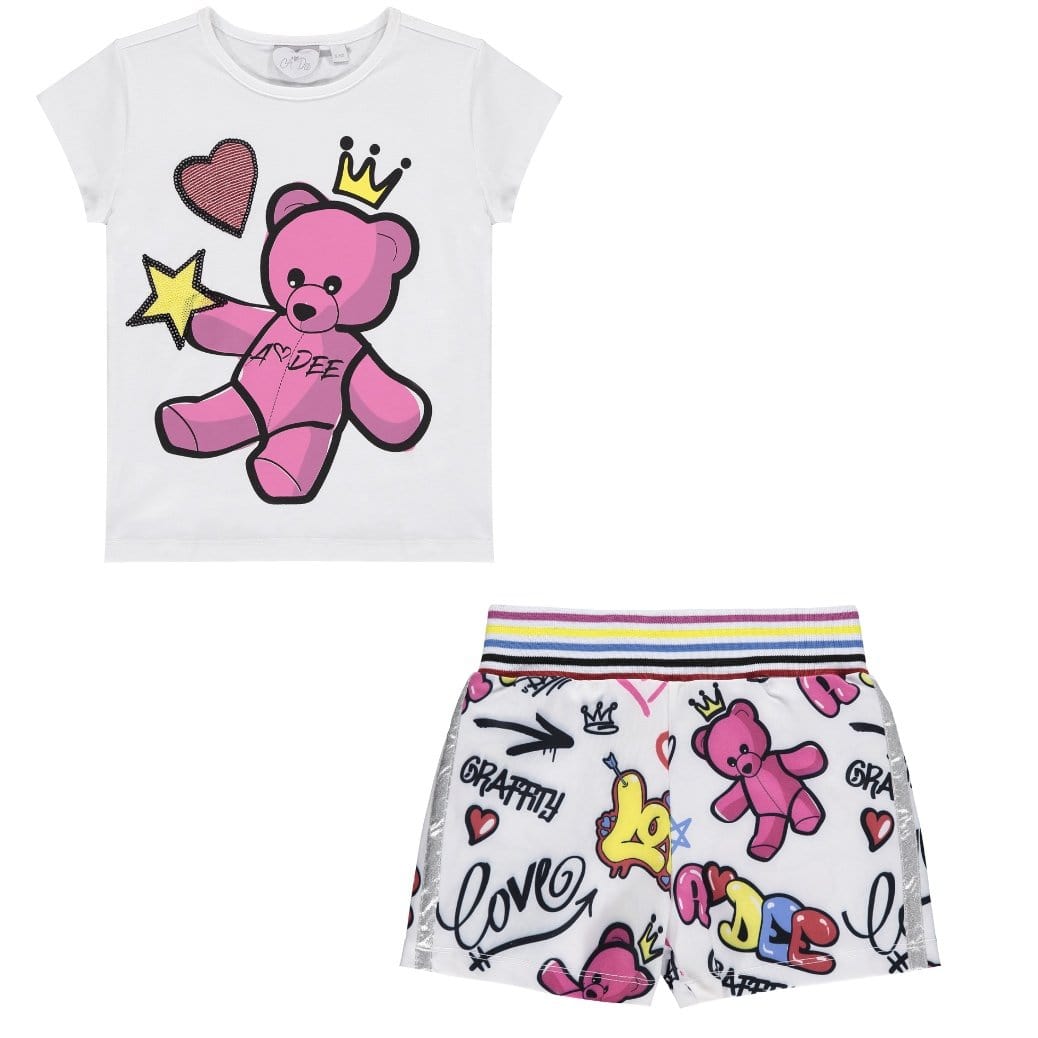 A DEE - Leanne Teddy Short Set - White