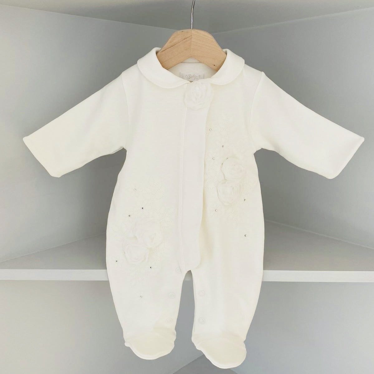 SOFIJA - Rose Babygrow - Cream