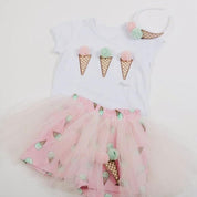 Daga - Ice Cream Tutu Skort Set  - Pink