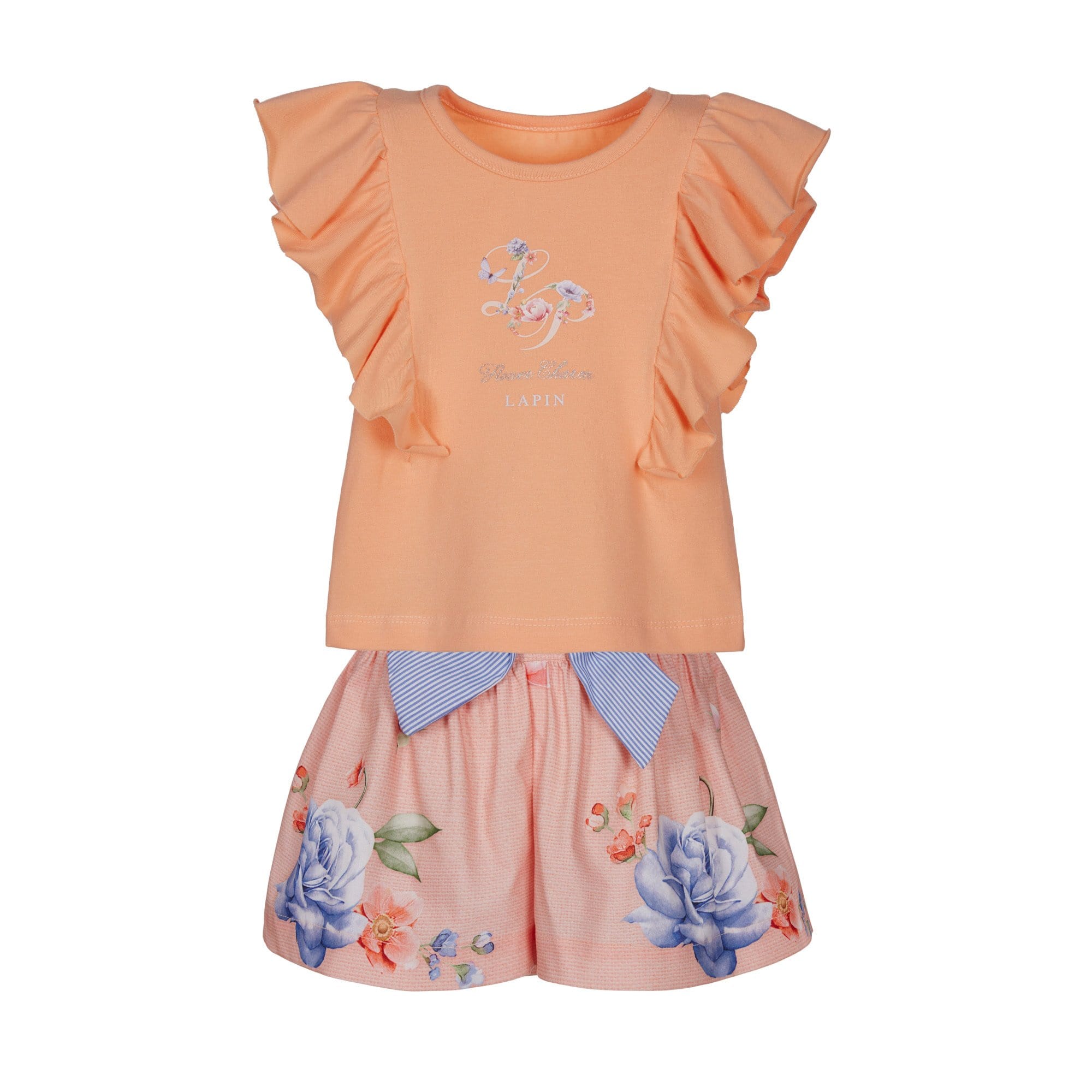 APIN HOUSE PEACH TOP & PEACH SHORTS