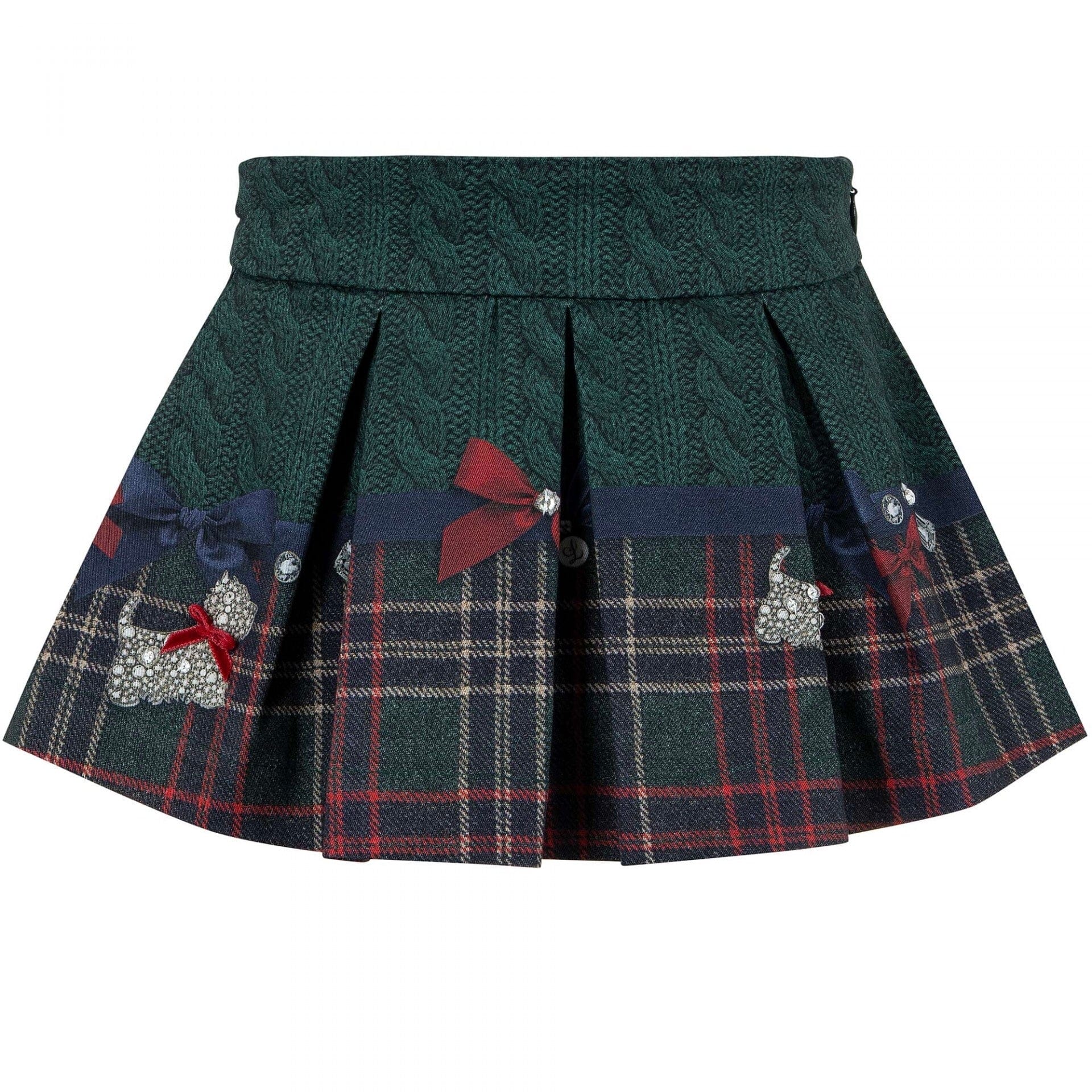 LAPIN HOUSE - Scotty Dog Tartan Skirt Set - Red