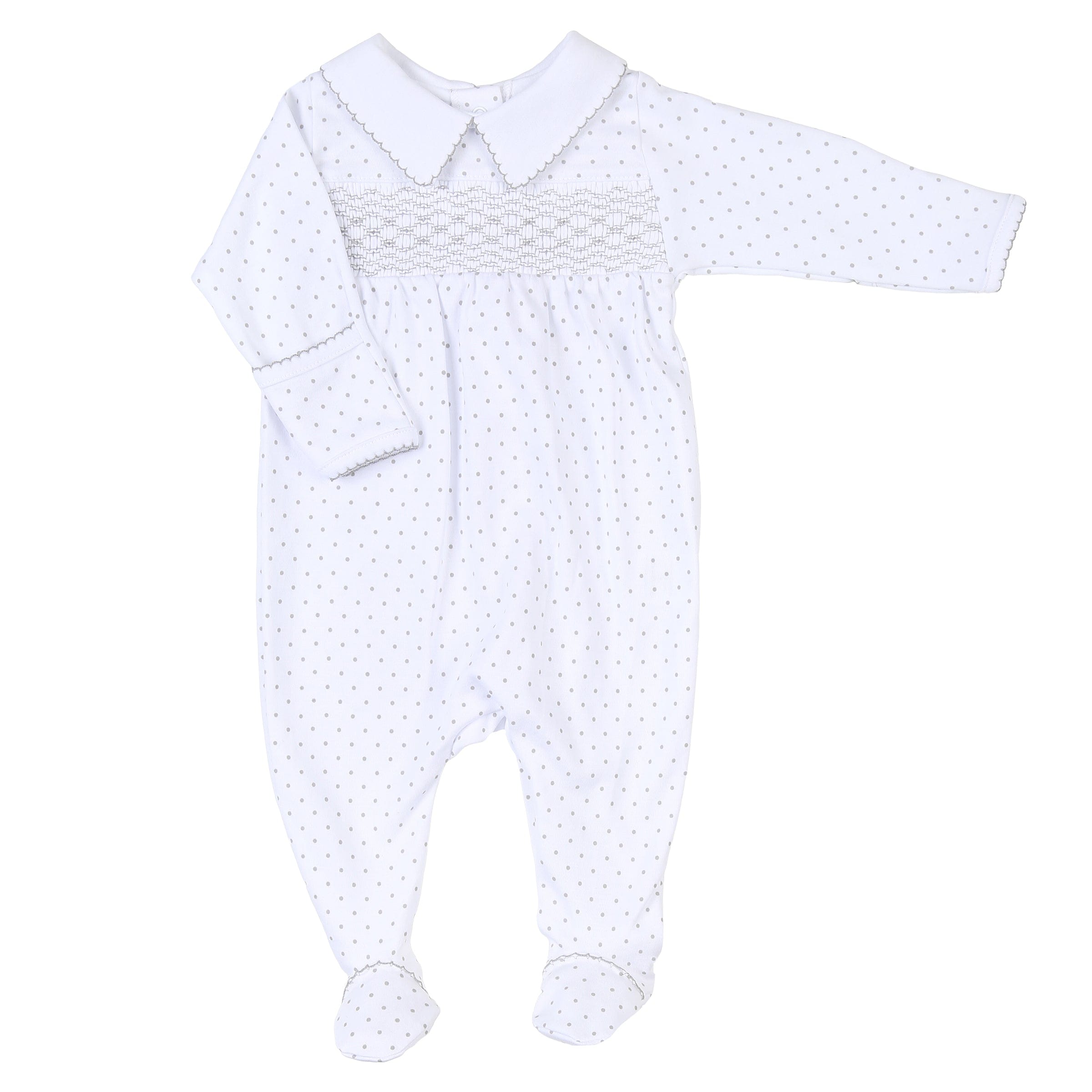 MAGNOLIA BABY - Arthur Smocked Footie - White