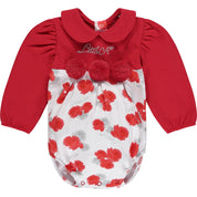LITTLE A - Fernanda Rose Print Romper - Red