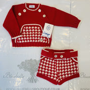 RAHIGO - Dog Tooth Joey Two Piece Set - Red