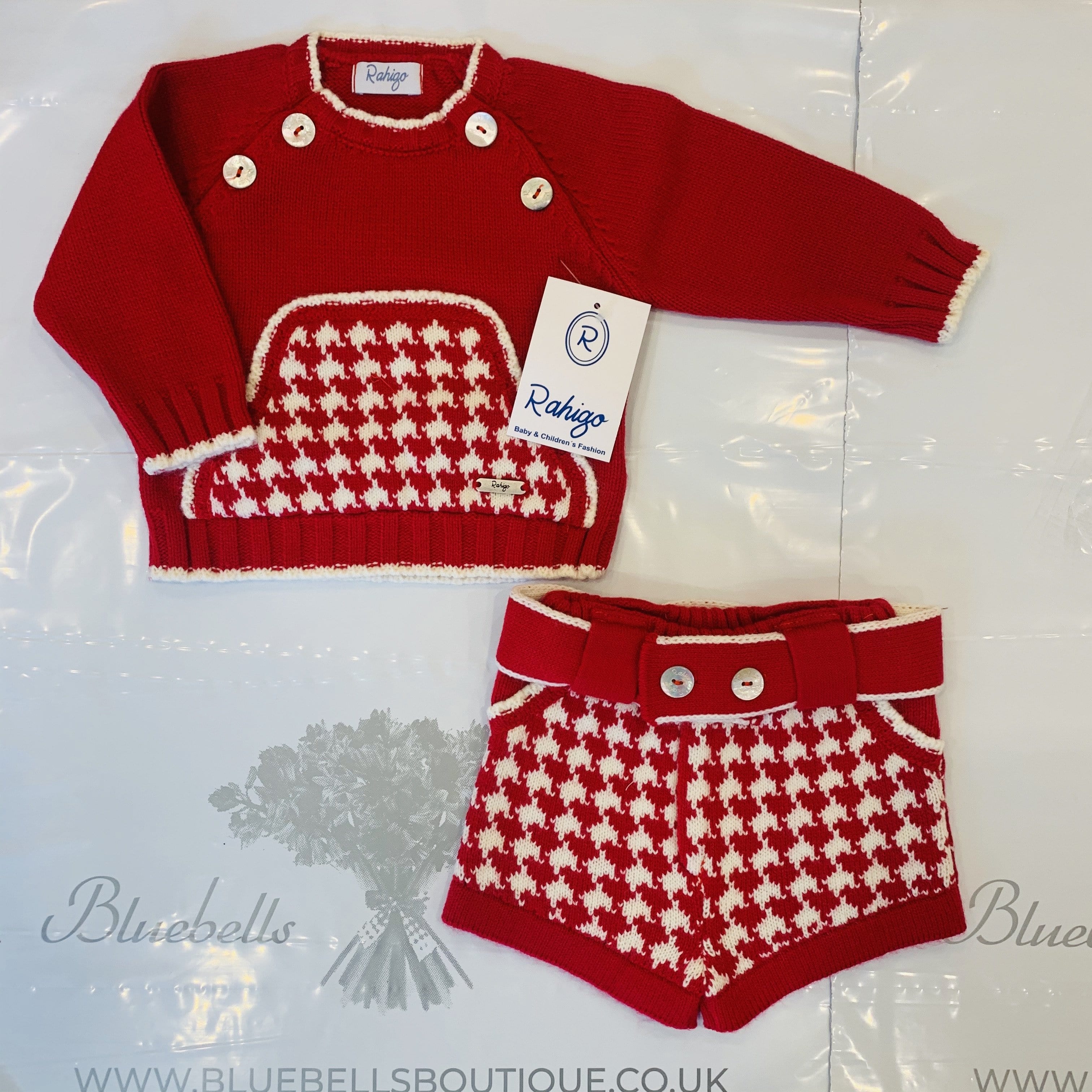 RAHIGO - Dog Tooth Joey Two Piece Set - Red