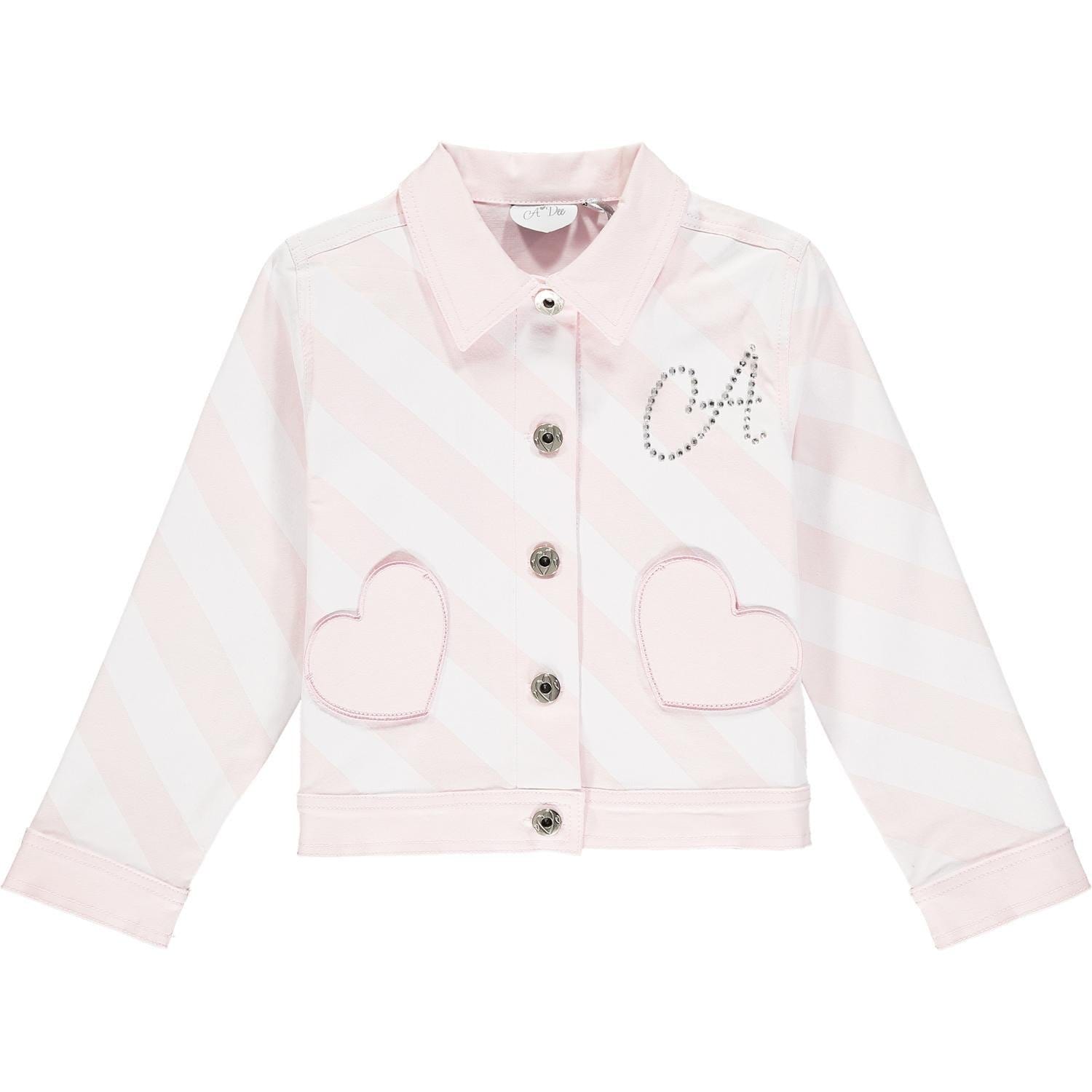 A DEE PINK DIAGONAL STRIPE DENIM JACKET ORLAGH S214207