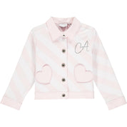 A DEE PINK DIAGONAL STRIPE DENIM JACKET ORLAGH S214207