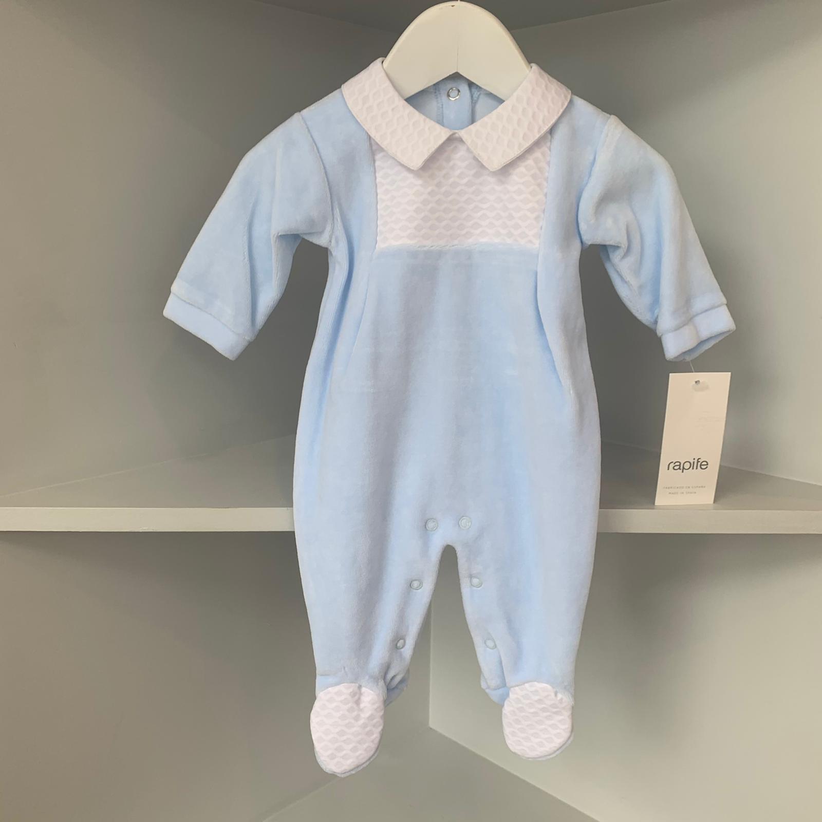 RAPIFE - Velour Babygrow Collar - Blue